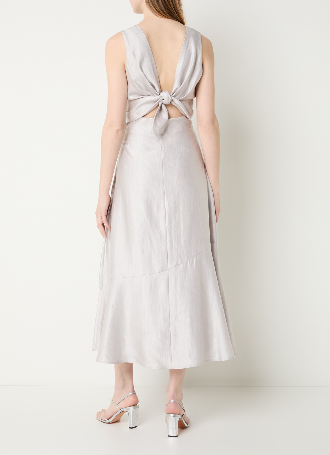 Aaiko Michelle midi jurk met cut-out detail - voorkant 2 grijs