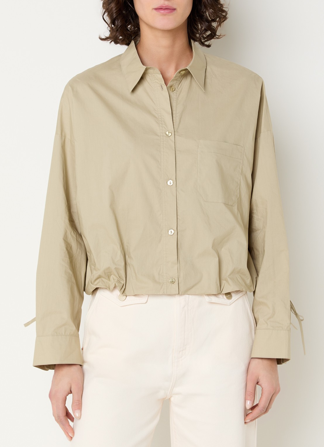 Aaiko Mikkie blouse met borstzak - detail 3 khaki