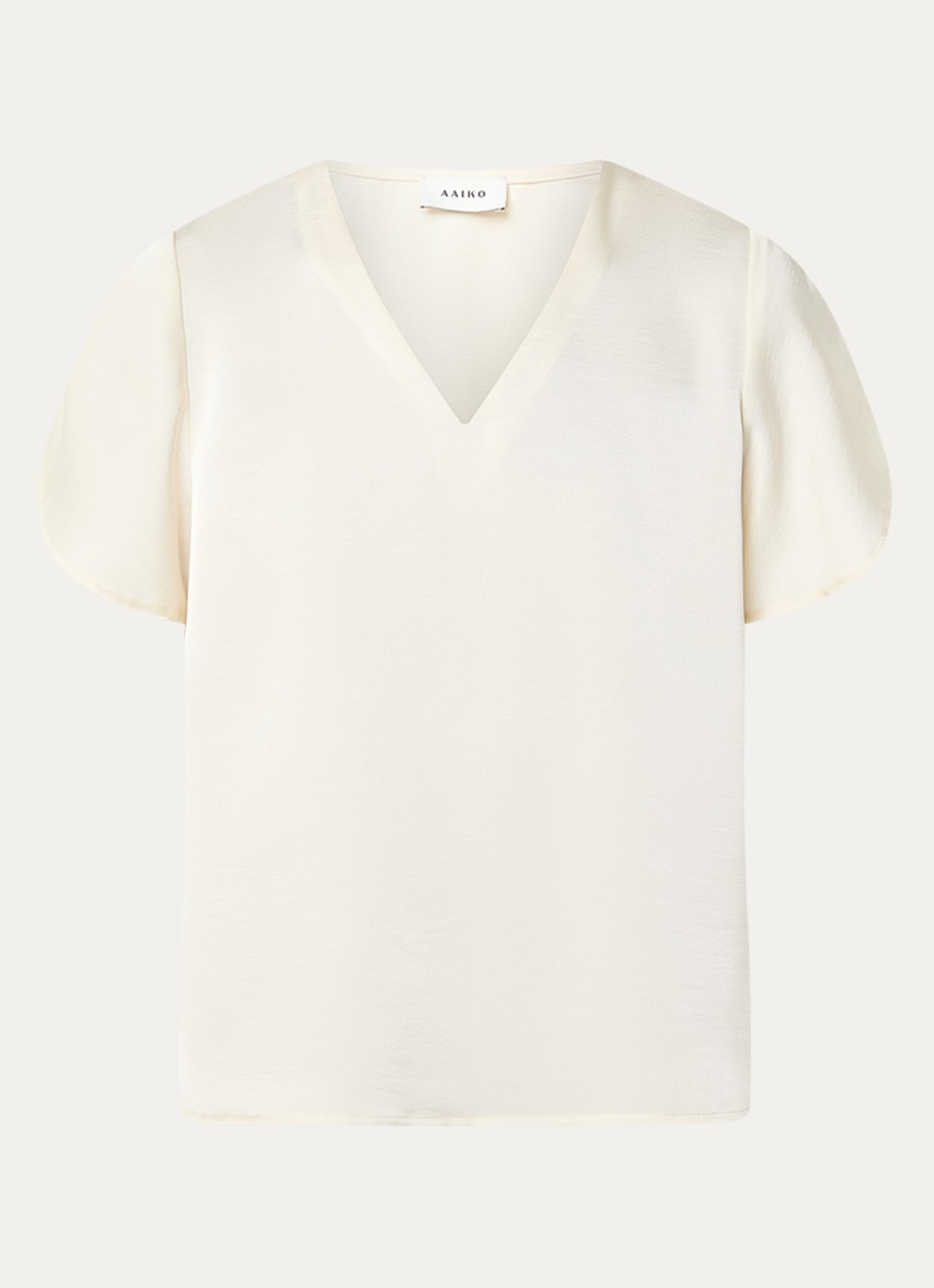Aaiko Minny top van satijn - voorkant creme