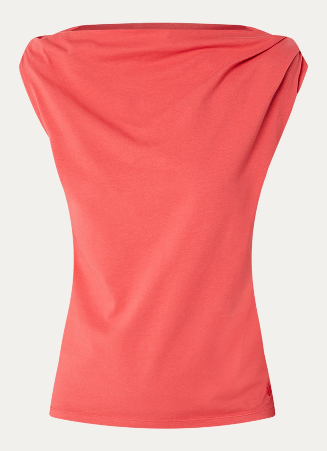 Aaiko Nola top met asymmetrische hals - voorkant 2 kersenrood