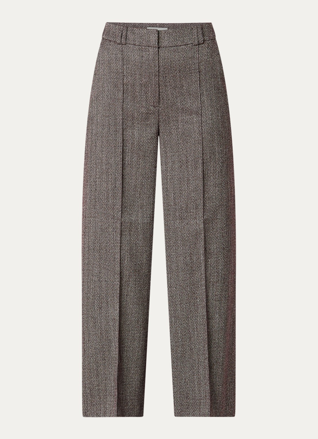 Aaiko Nore mid waist wide fit pantalon met steekzakken - voorkant 2 bordeauxrood