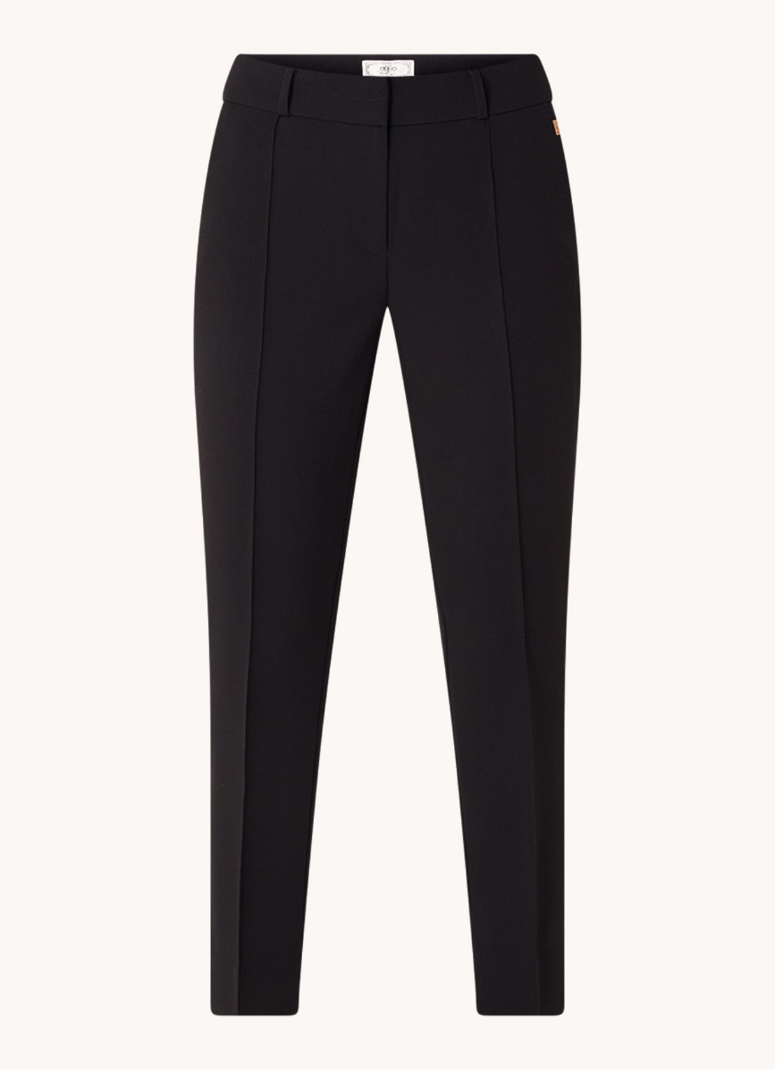 Aaiko Parene high waist tapered fit cropped pantalon met steekzakken  - voorkant 2 zwart