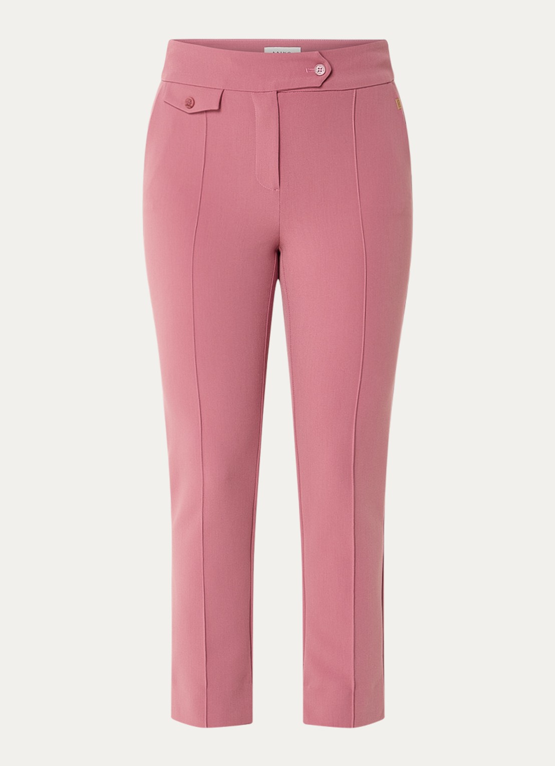 Aaiko Parene high waist tapered fit cropped pantalon met steekzakken  - voorkant 2 roze