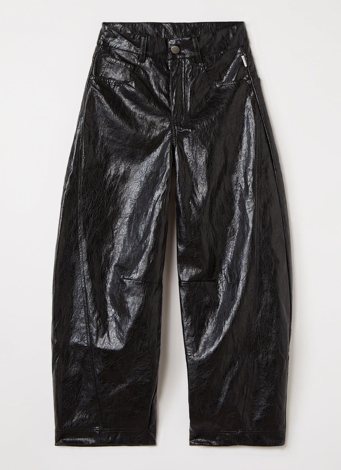 Aaiko Quinn balloon fit broek van imitatieleer - voorkant 2 zwart