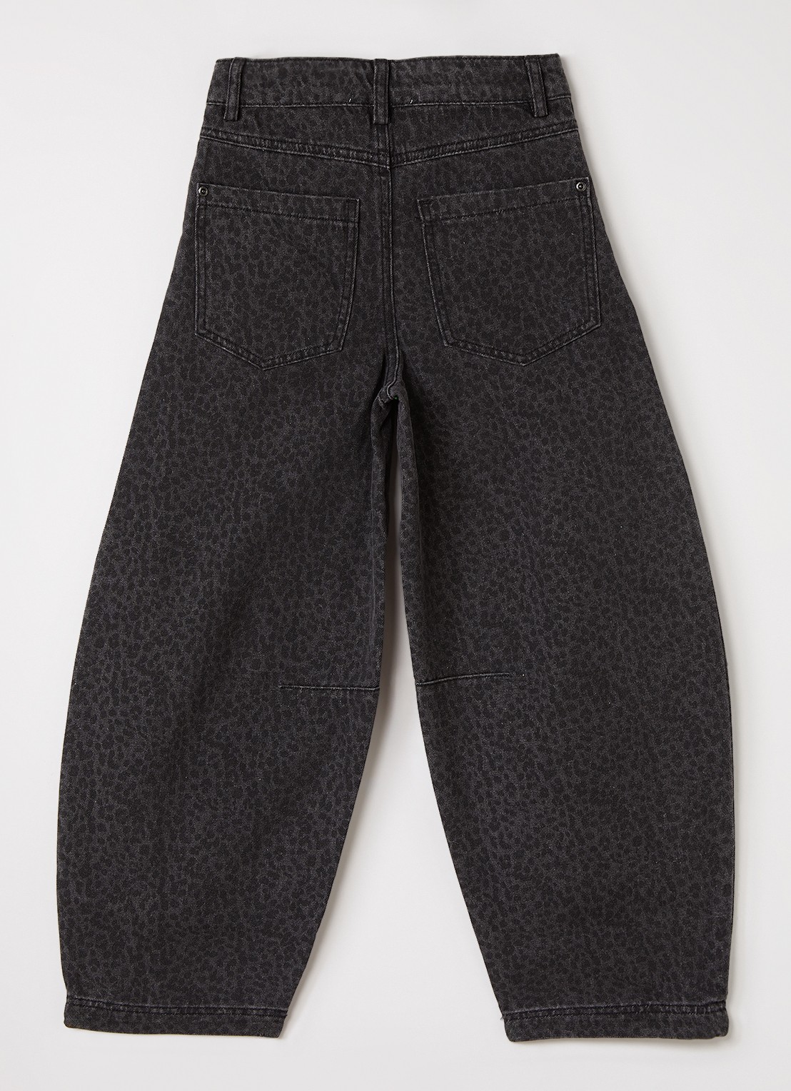 Aaiko Quinn balloon fit jeans met panterprint - voorkant 2 antraciet