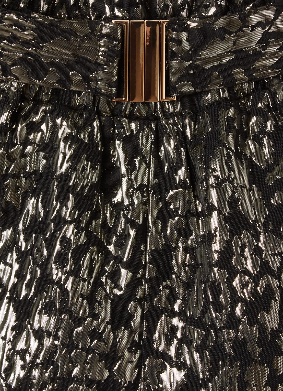 Aaiko Rikki wide fit korte broek met ceintuur - detail 3 goud