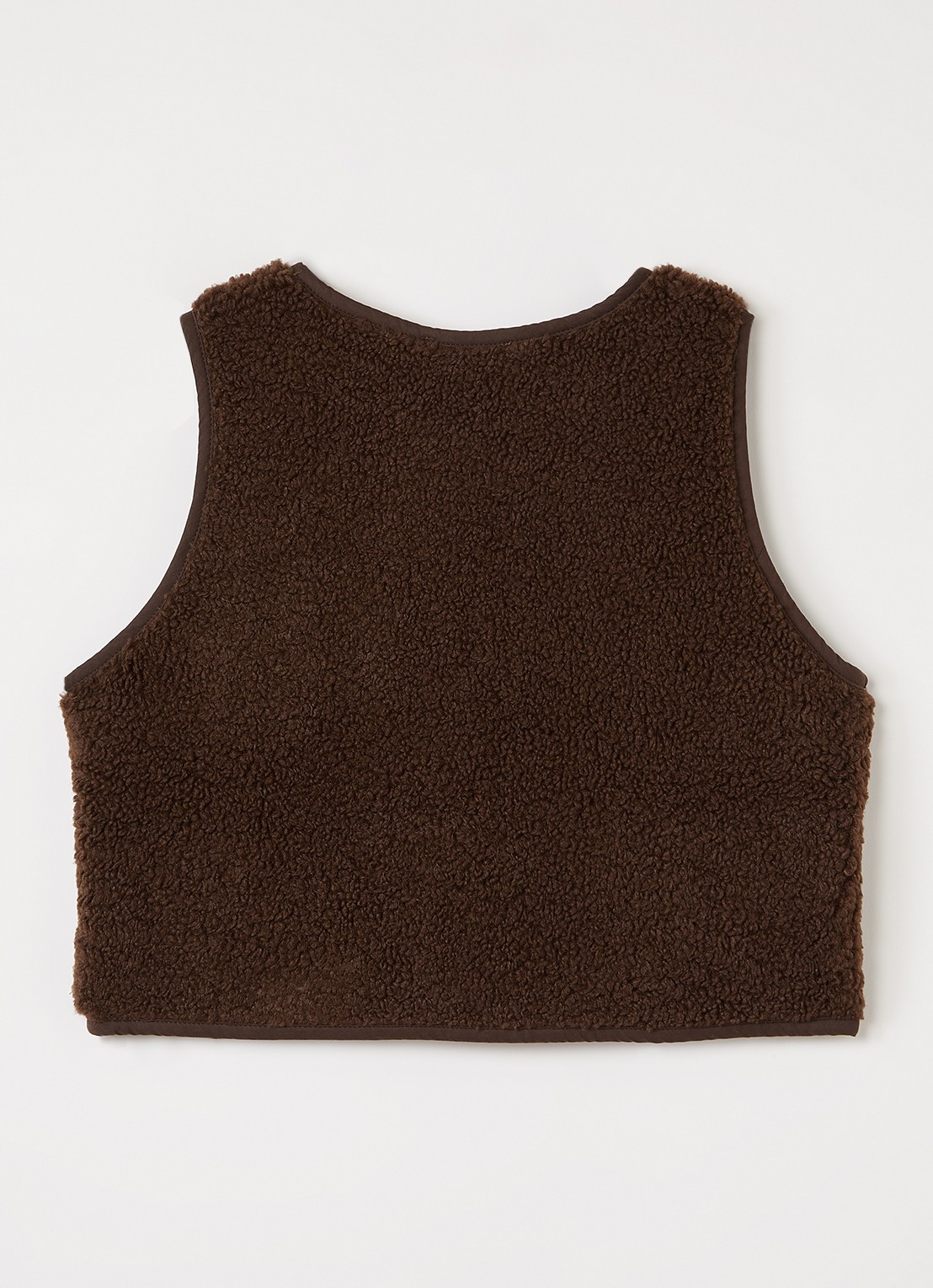 Aaiko Rivan gilet van teddy - achterkant 3 donkerbruin