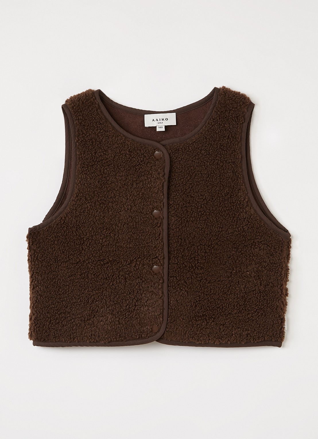 Aaiko Rivan gilet van teddy - voorkant donkerbruin