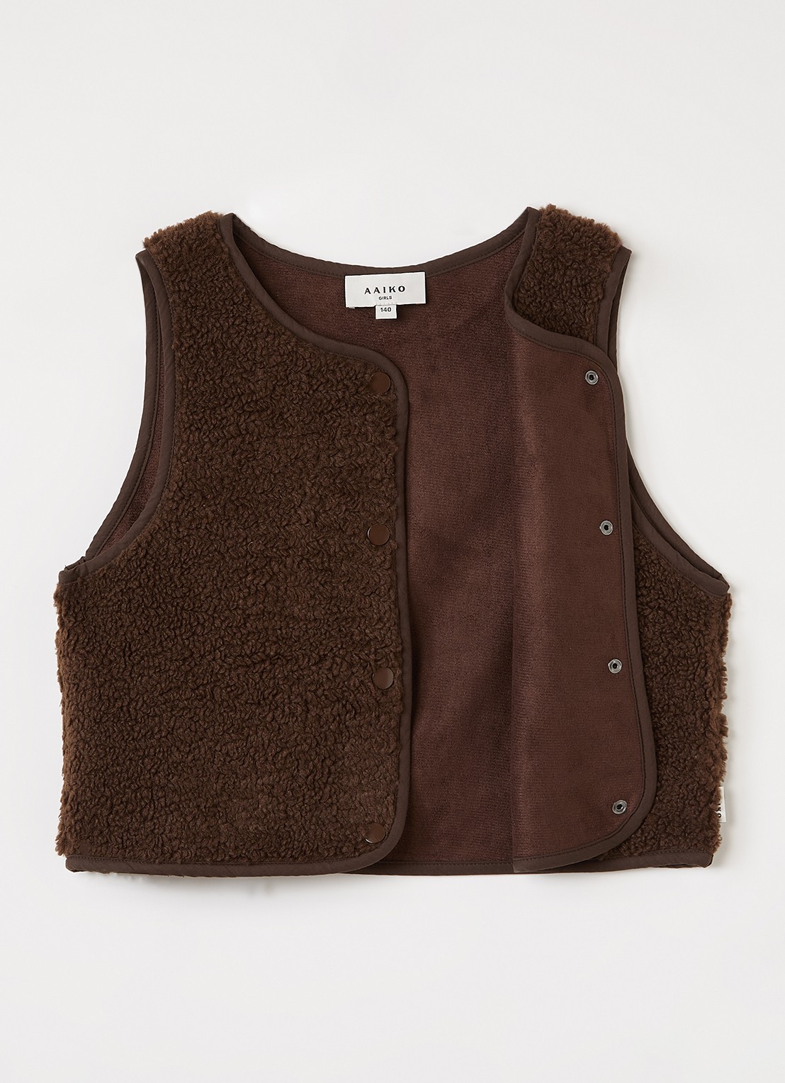 Aaiko Rivan gilet van teddy - voorkant 2 donkerbruin