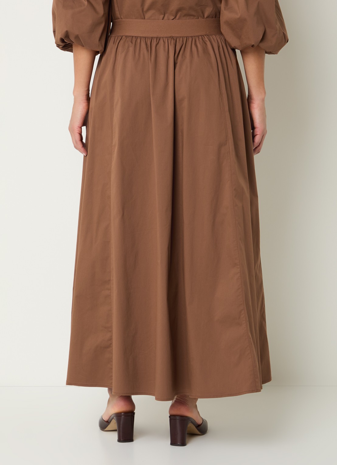 Aaiko Rixt maxi rok met ritszakken - achterkant bruin
