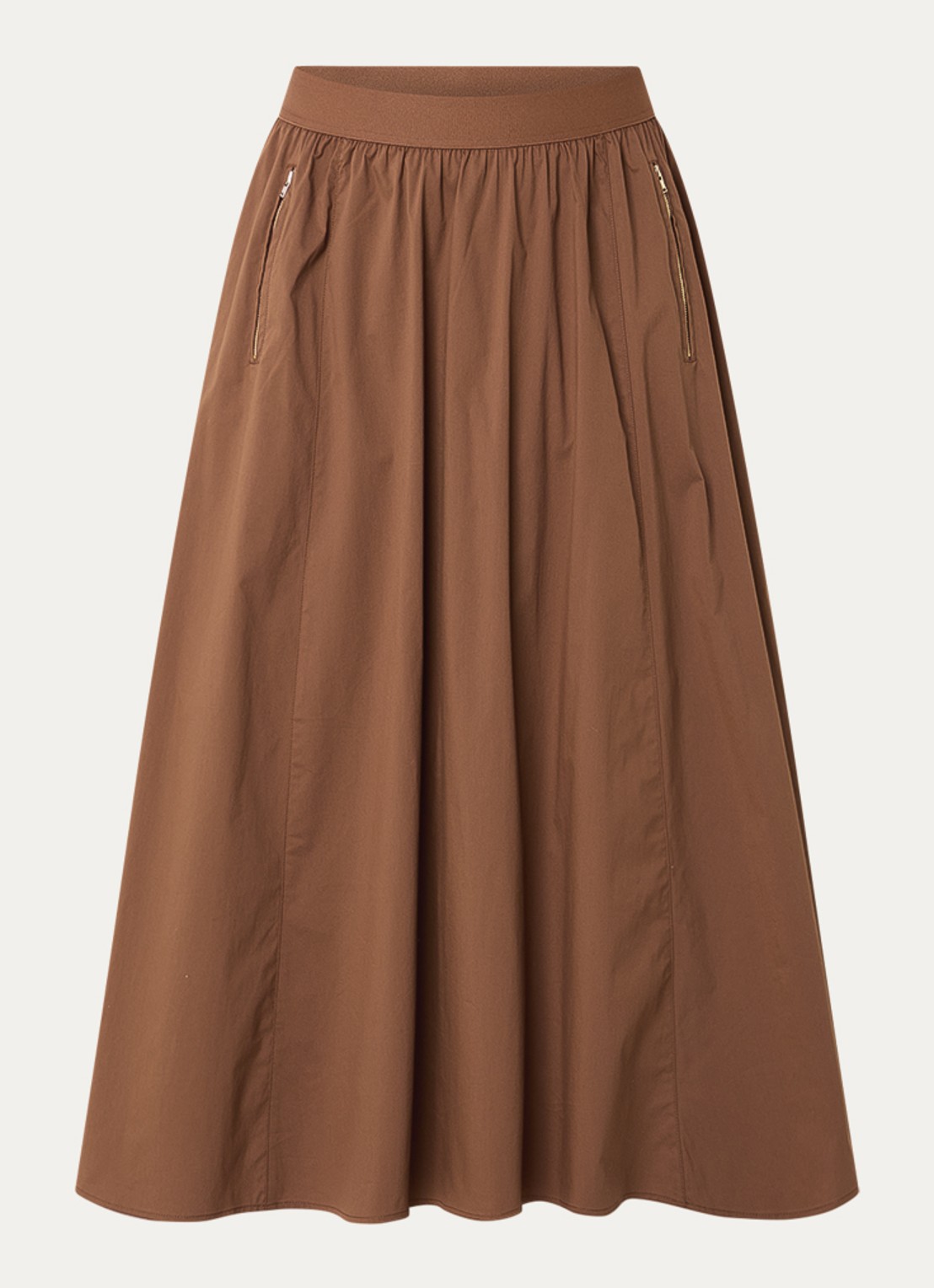 Aaiko Rixt maxi rok met ritszakken - voorkant 2 bruin