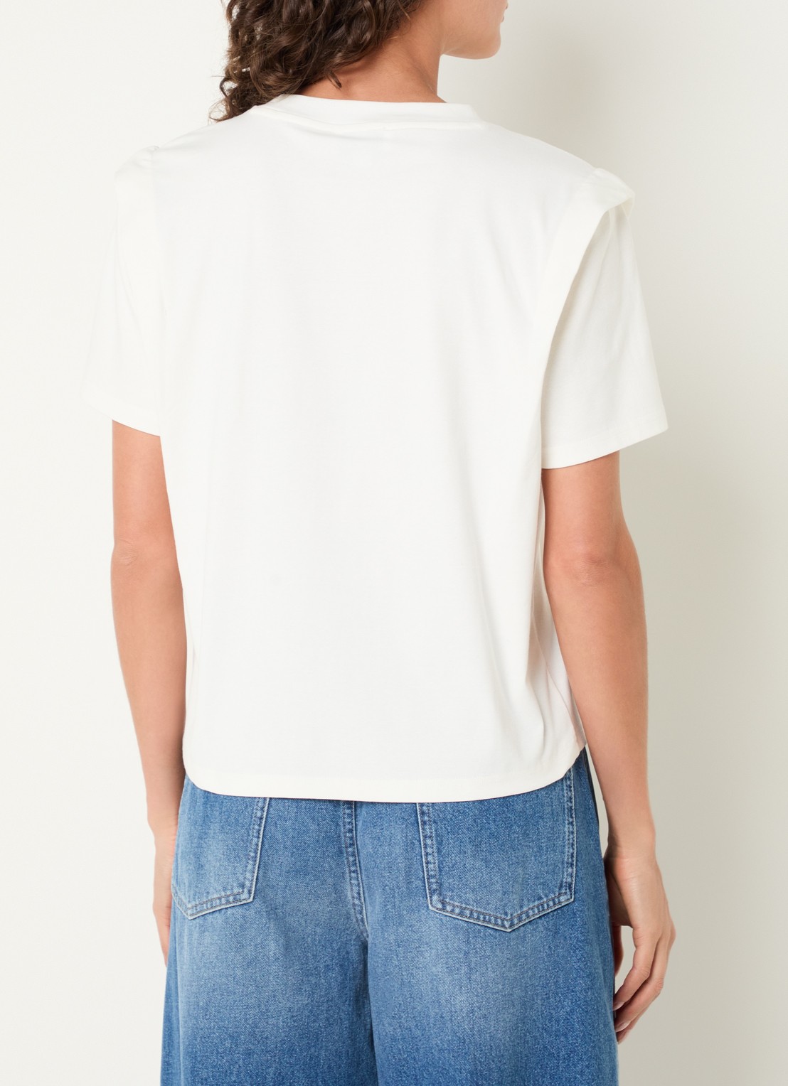 Aaiko Romee T-shirt met borduring - achterkant 4 gebroken wit
