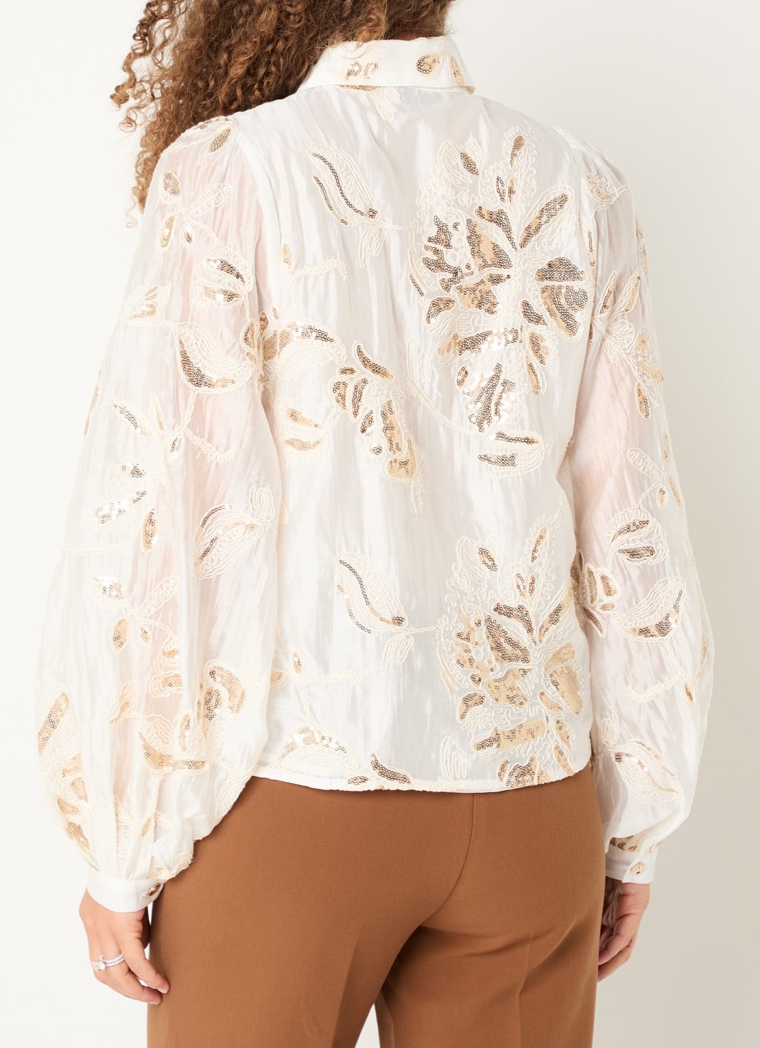 Aaiko Rose blouse met pailetten - achterkant creme
