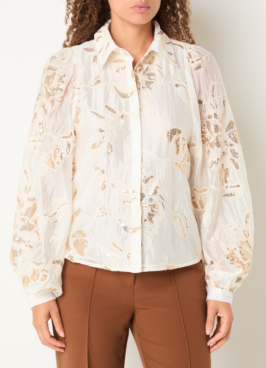 Aaiko Rose blouse met pailetten - detail 4 creme