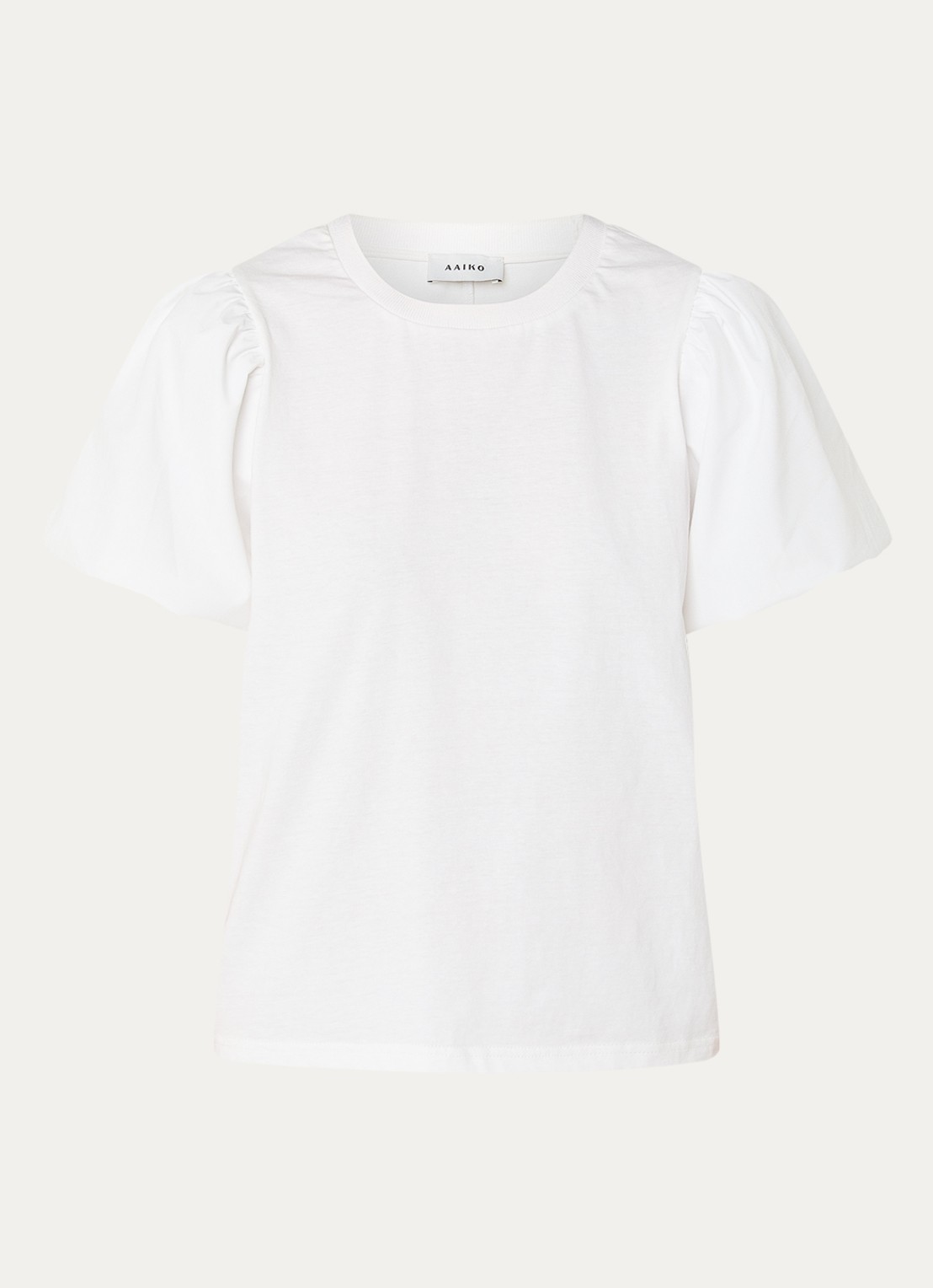 Aaiko Sofia top met pofmouw - voorkant 2 gebroken wit