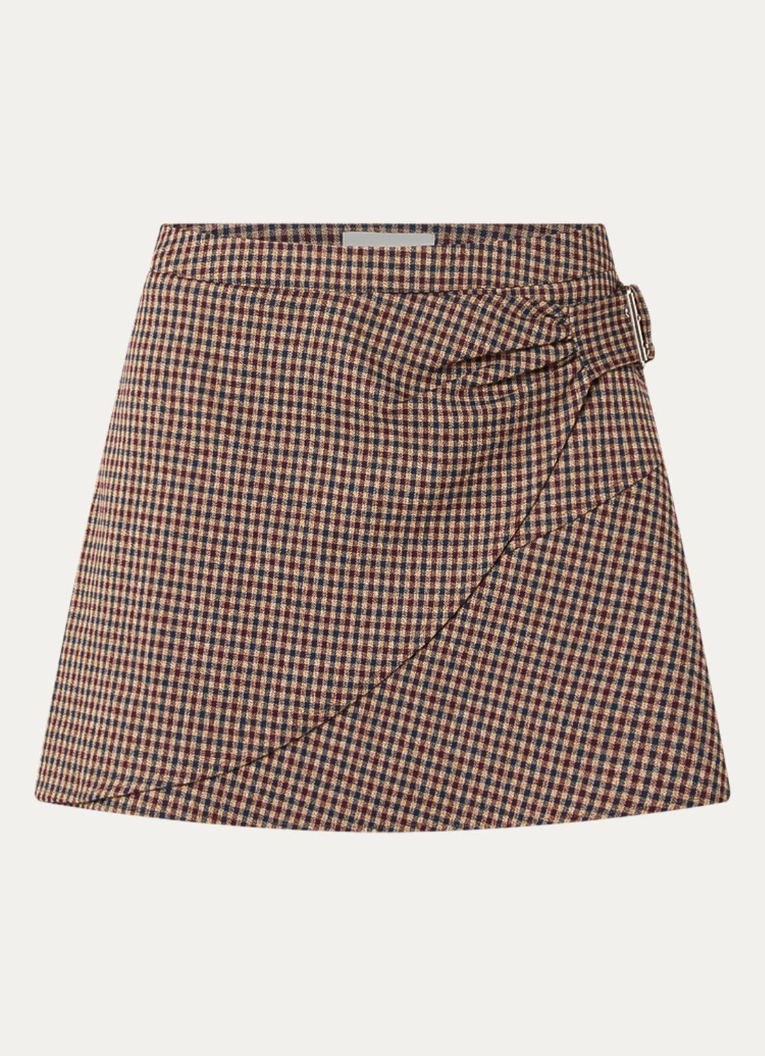 Aaiko Soie minirok met ruitdessin en gespdetail - voorkant 2 bordeauxrood