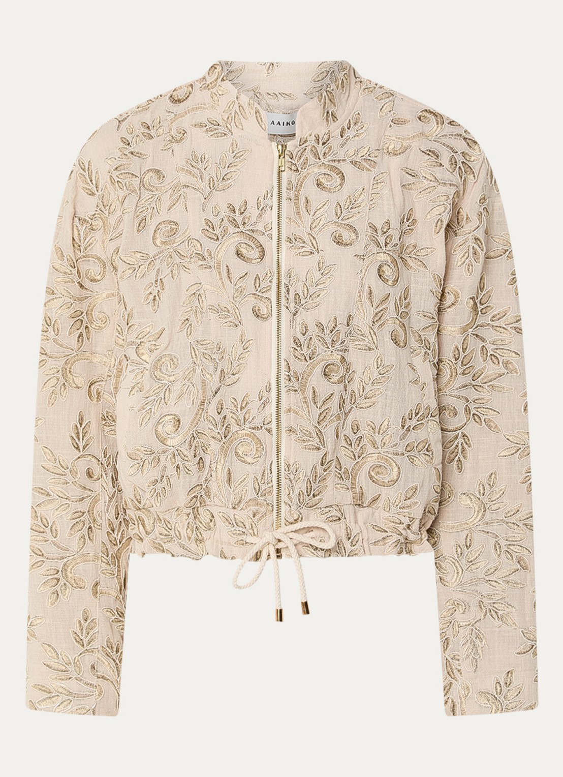 Aaiko Solane jack met borduring - voorkant 2 beige