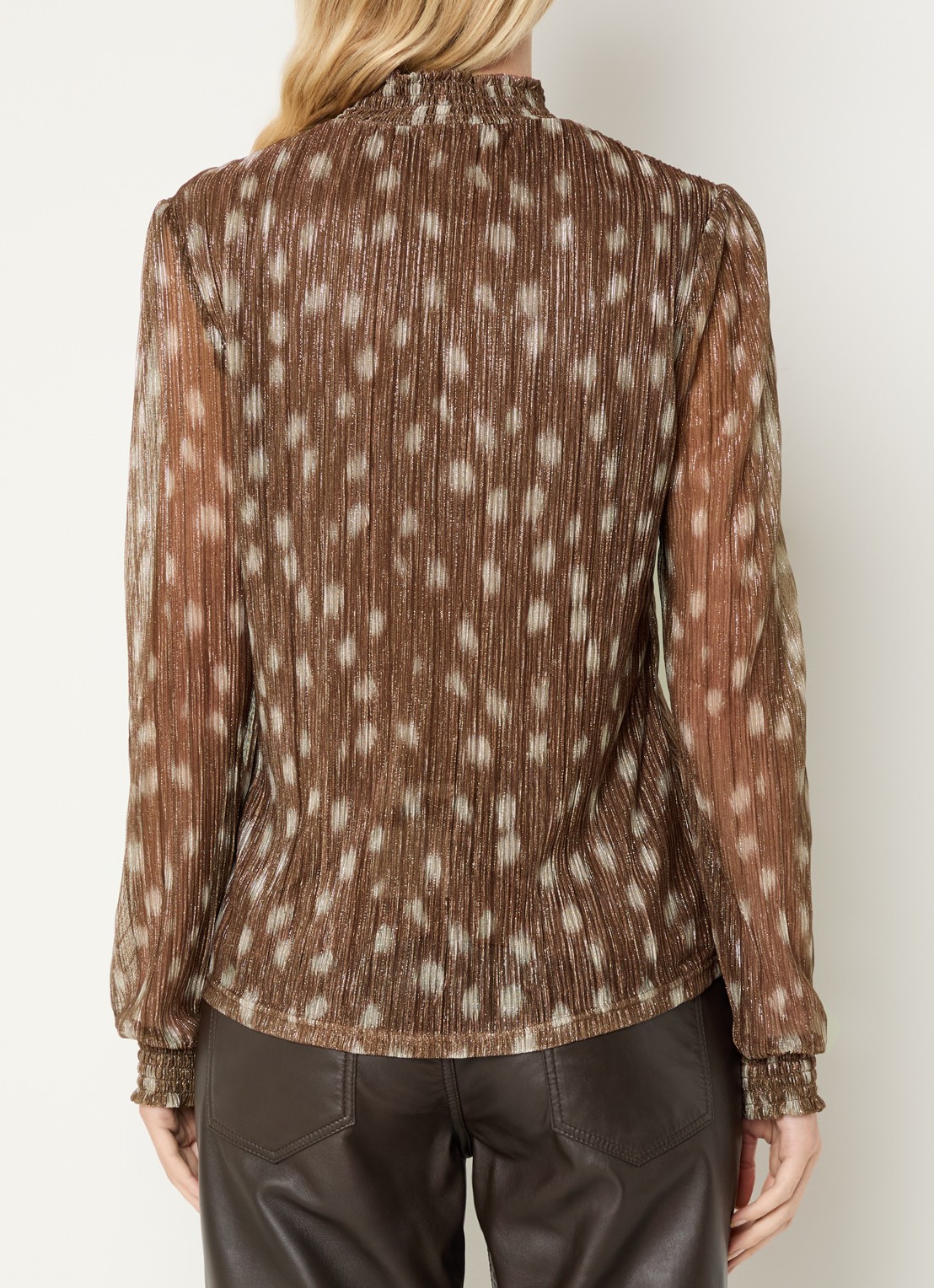 Aaiko Tory Bambi top met lurex - achterkant 4 bruin