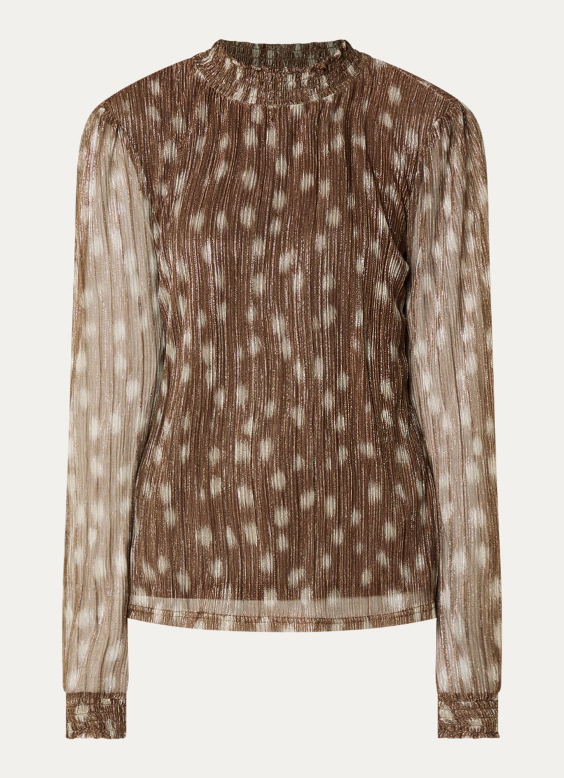 Aaiko Tory Bambi top met lurex - voorkant 2 bruin