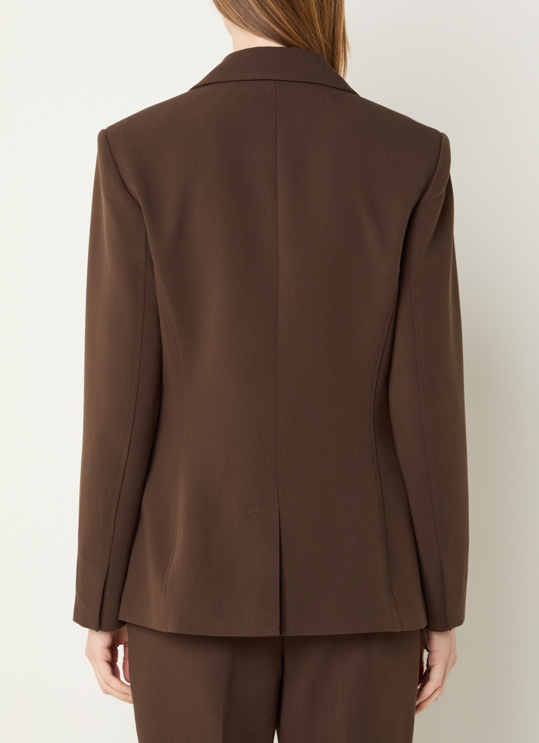 Aaiko Toulon single-breasted blazer met schoudervulling - achterkant bruin