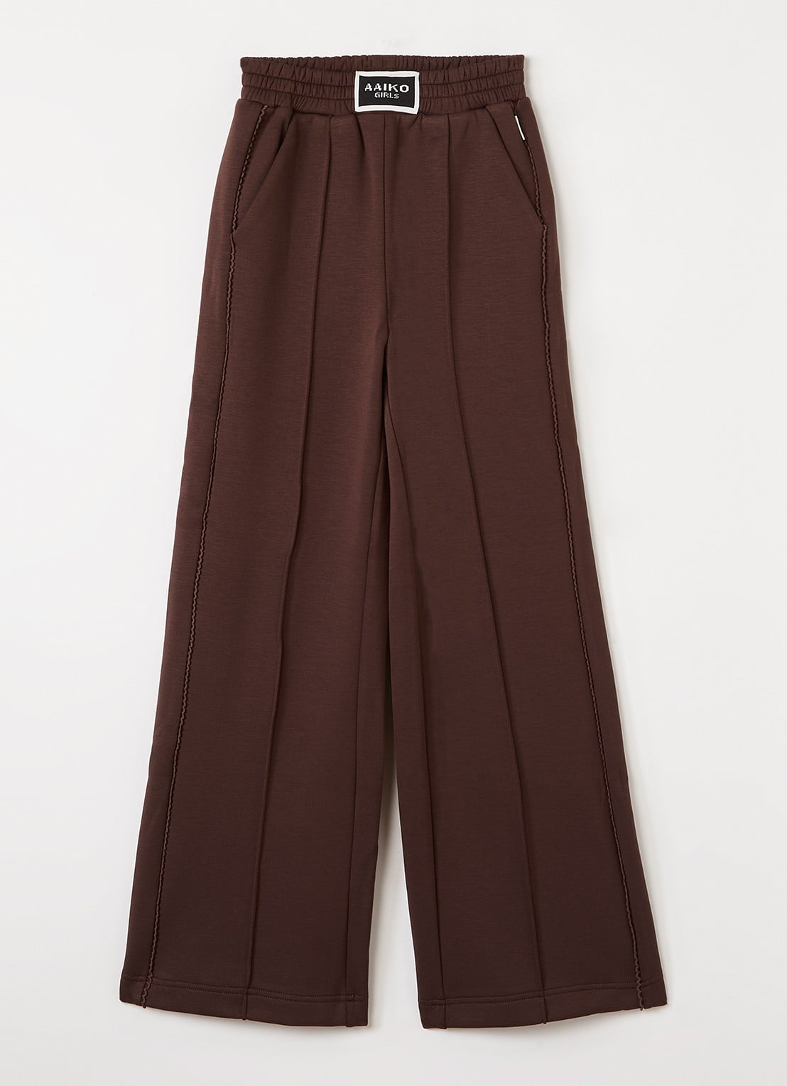 Aaiko Vico wide fit joggingbroek met siernaad - voorkant 2 hazelnootbruin