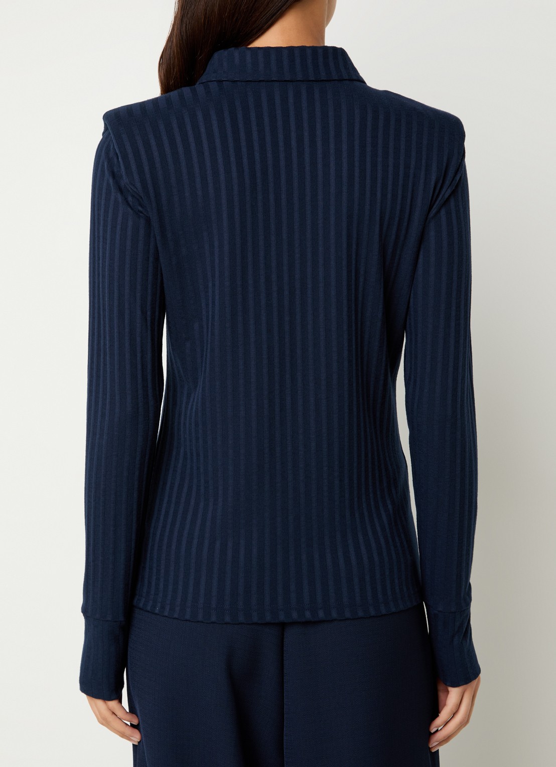 Aaiko Vigo blouse met schoudervulling - achterkant 4 donkerblauw