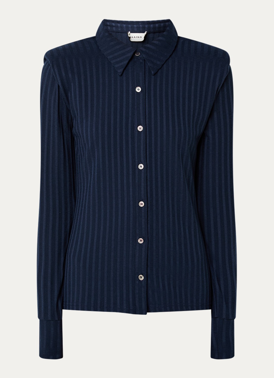 Aaiko Vigo blouse met schoudervulling - voorkant 2 donkerblauw