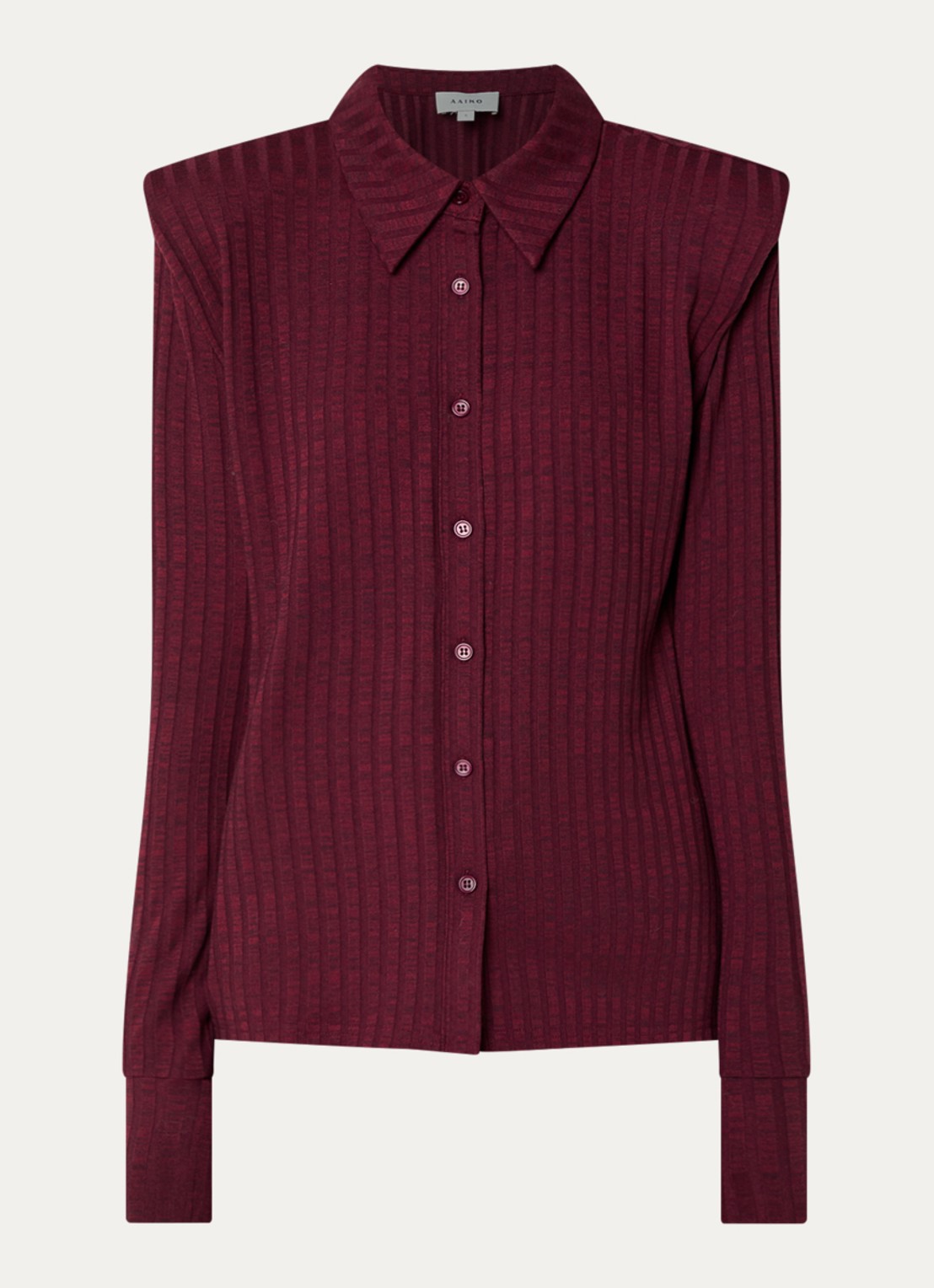 Aaiko Vigo blouse met schoudervulling - voorkant 2 bordeauxrood