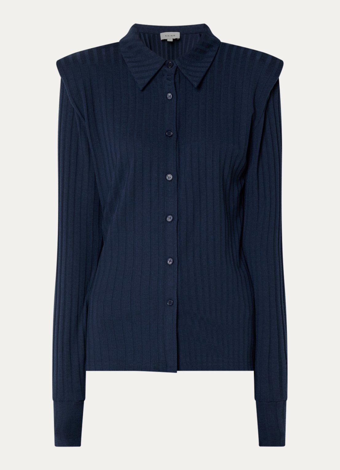 Aaiko Vigo blouse met schoudervulling - voorkant 2 night blue-193924