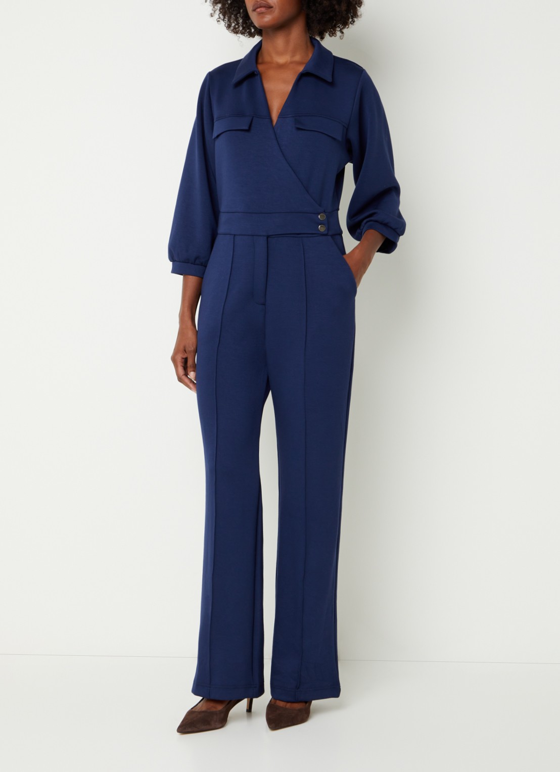 Aaiko Vion jumpsuit met steekzakken - detail 4 donkerblauw