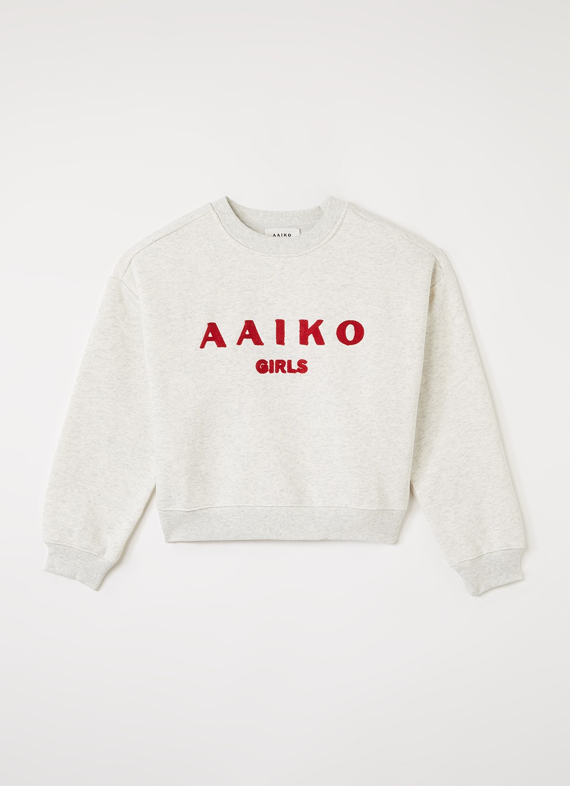 Aaiko Zena sweater met logoborduring - voorkant grijsmele