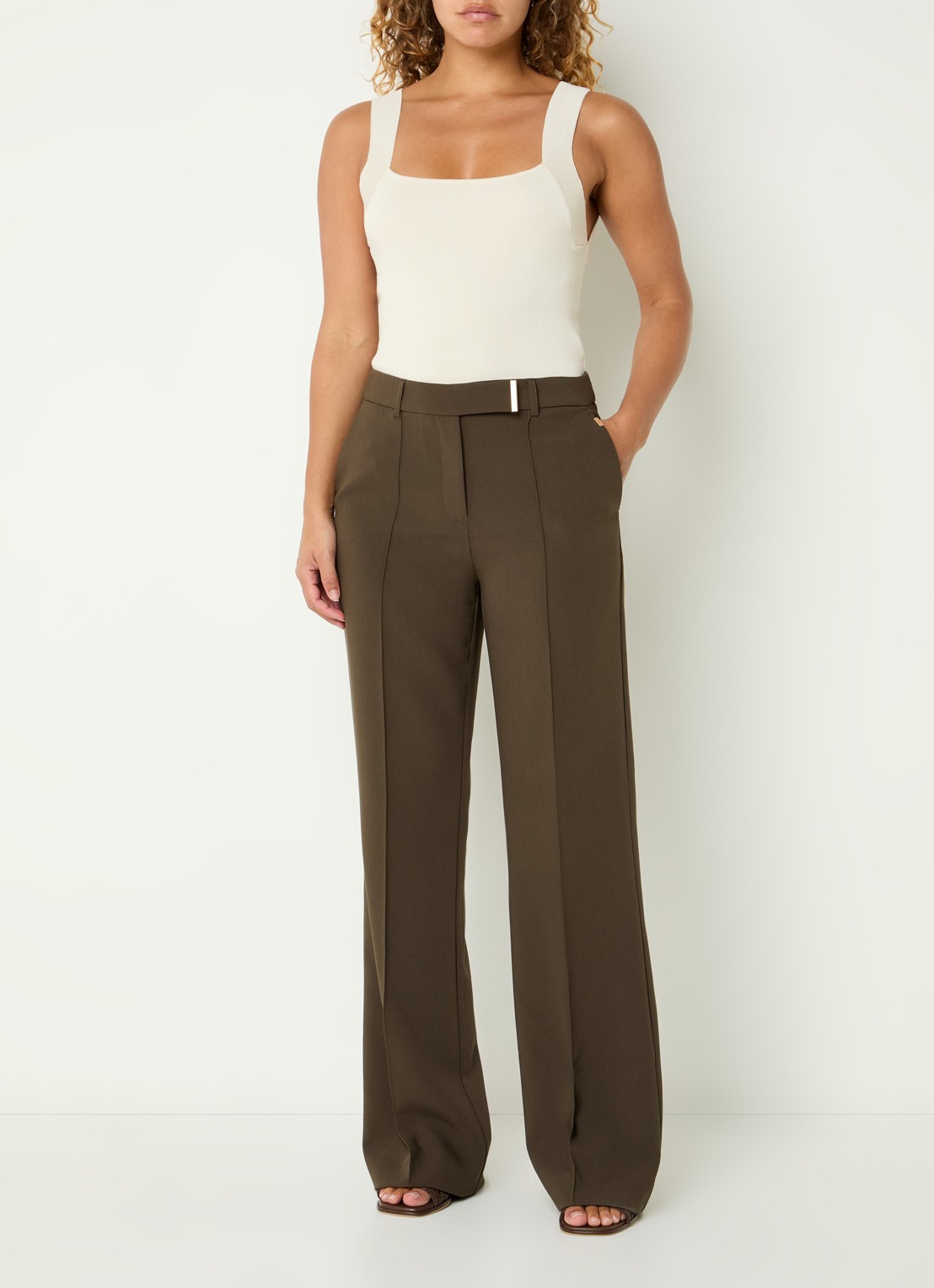 Aaiko Zena top met stretch - voorkant 2 creme