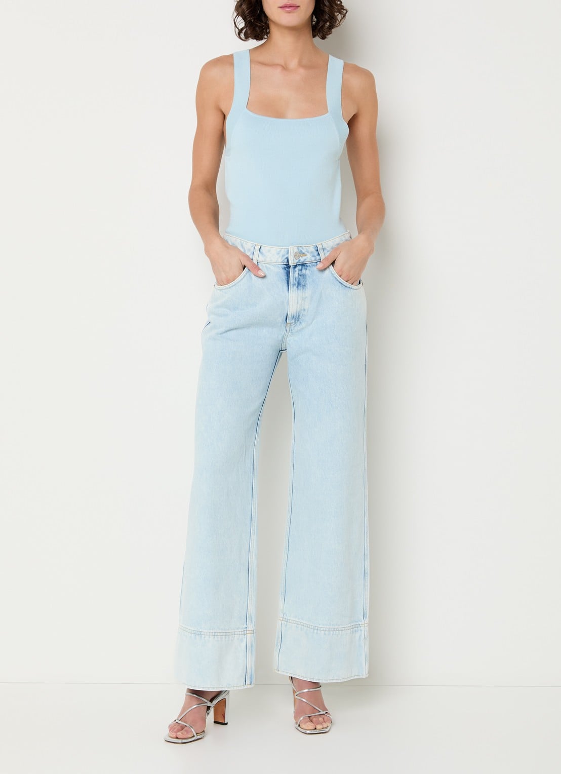 Aaiko Zena top met stretch - voorkant 3 blauw