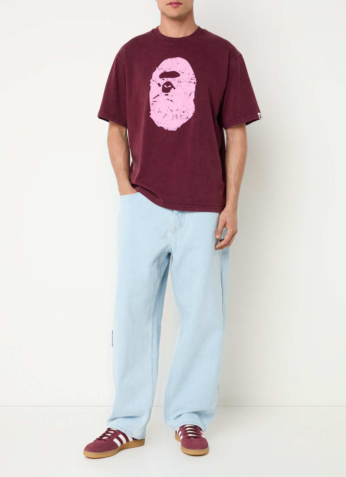 Aape Aape Now loose fit jeans met lichte wassing - voorkant 5 indigo