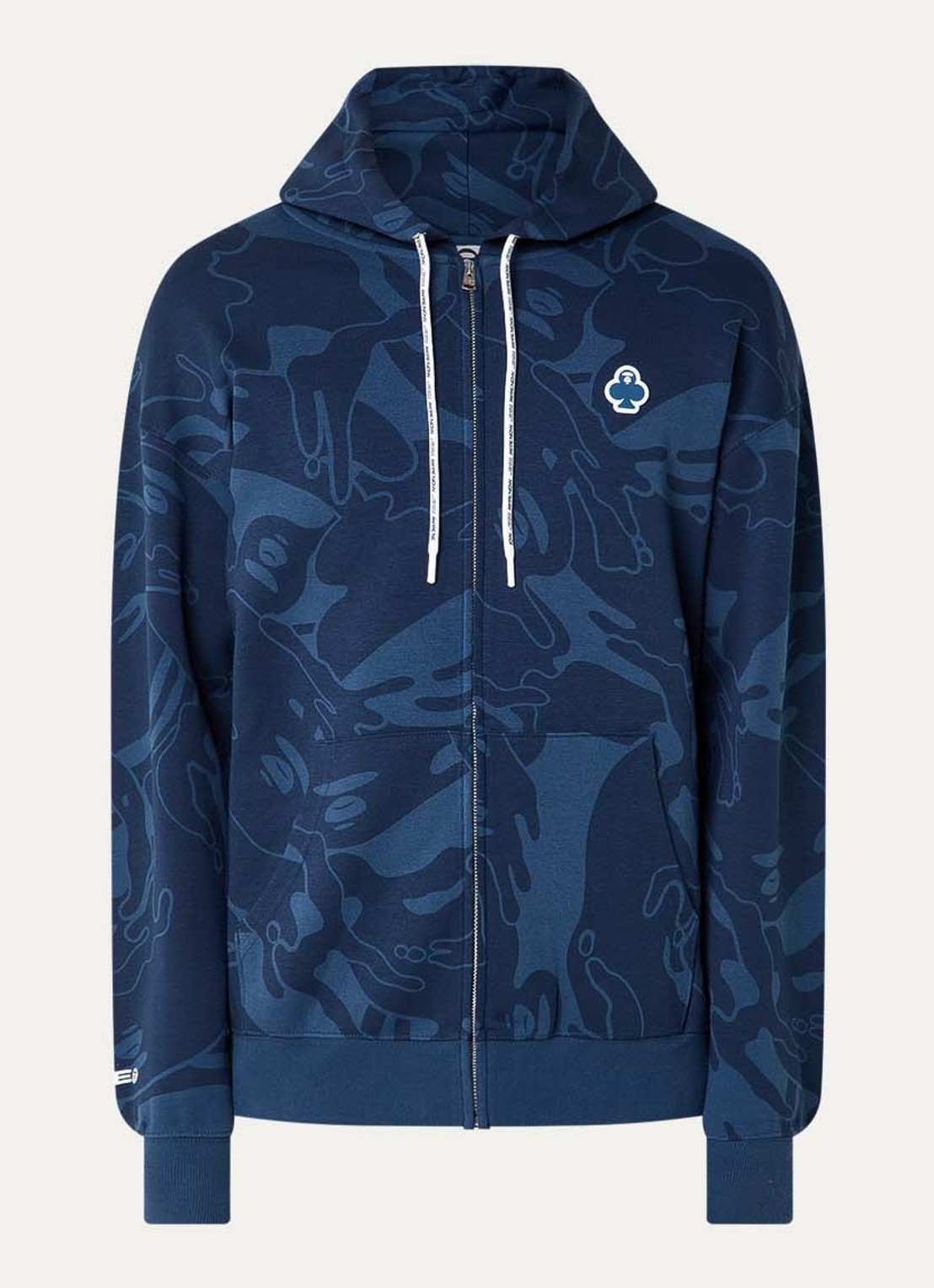 Aape Clover sweatvest met logoprint - voorkant indigo