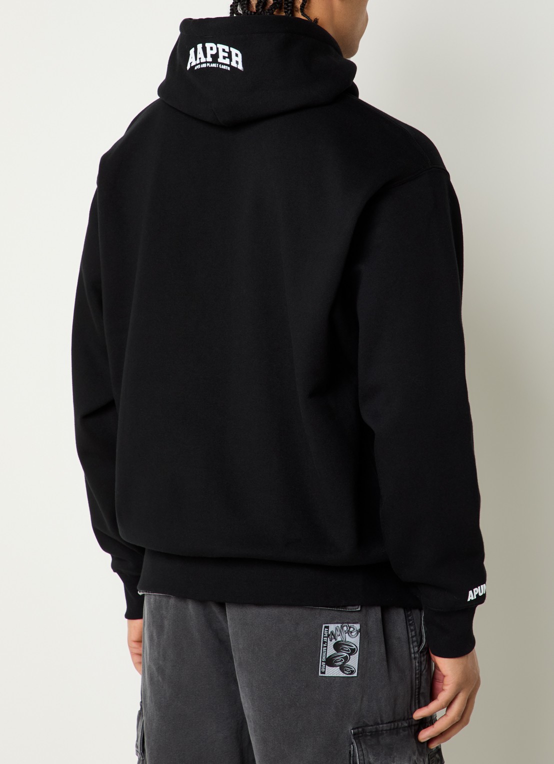 Aape Hoodie met logo - achterkant zwart