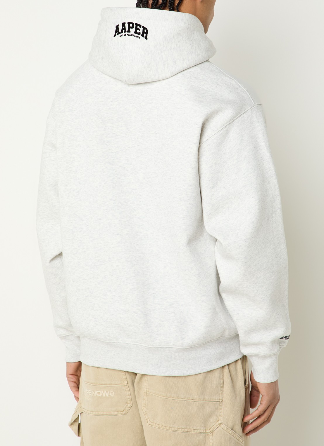 Aape Hoodie met logo - achterkant 3 lichtgrijs