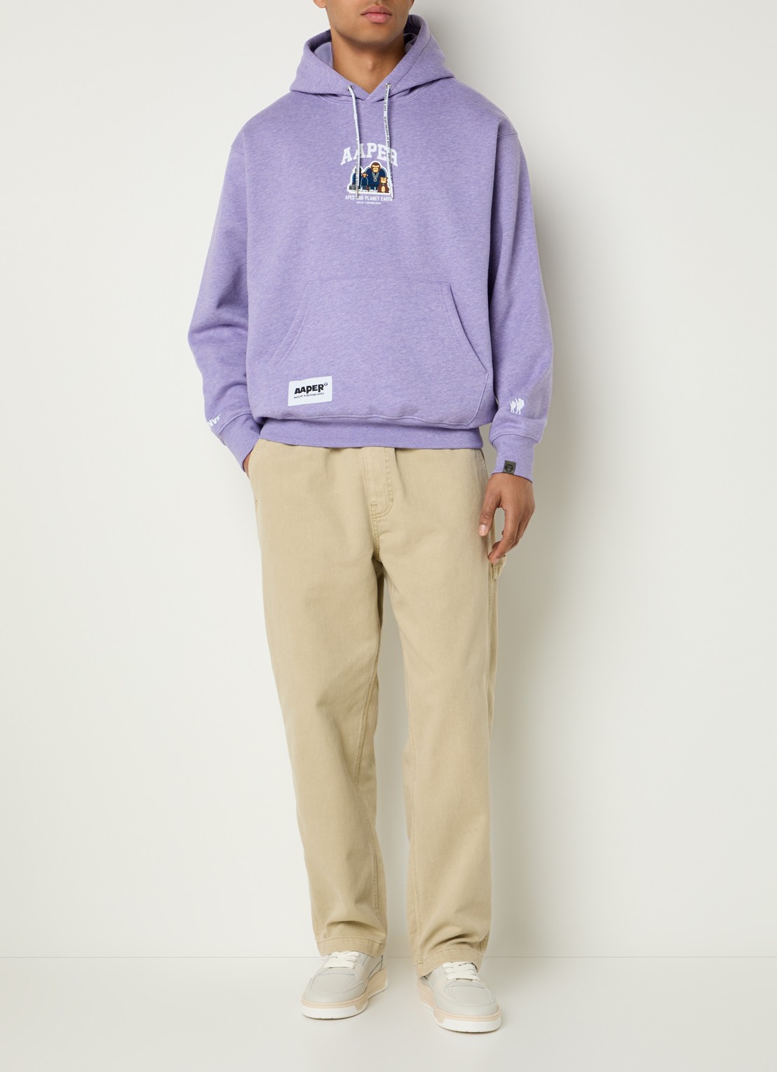 Aape Hoodie met logo - voorkant 2 violet