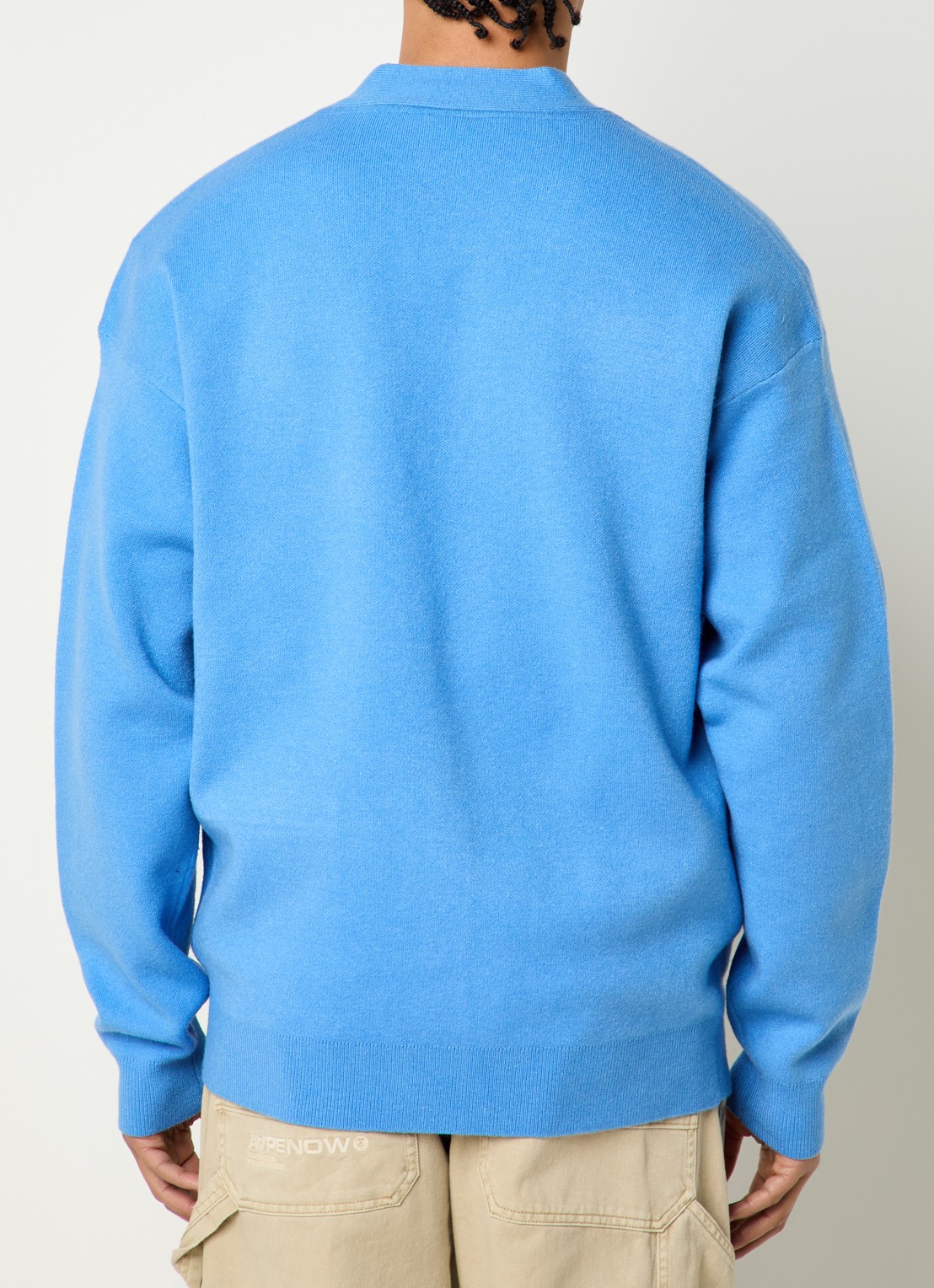Aape Now fijngebreid vest met opgestikte zakken - achterkant 3 blauw