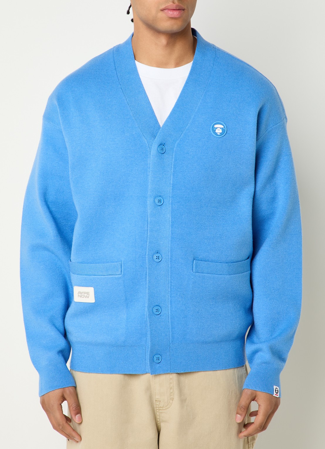 Aape Now fijngebreid vest met opgestikte zakken - detail 4 blauw