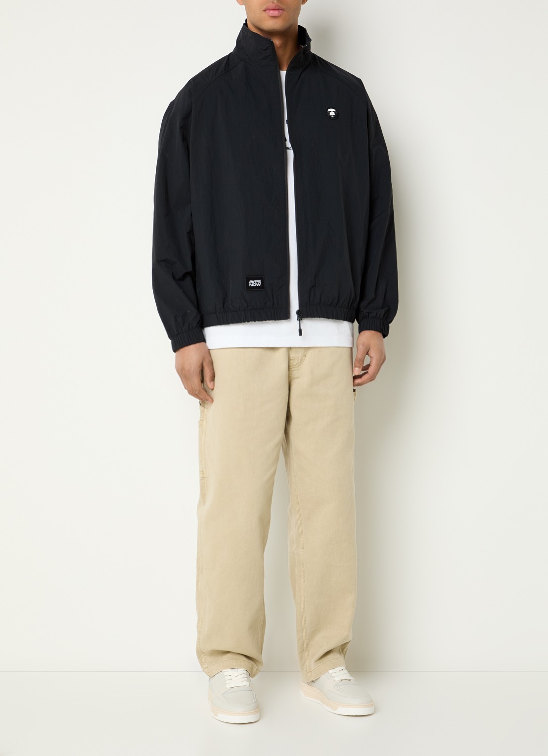 Aape Now windjack met logo- en backprint - voorkant 2 zwart