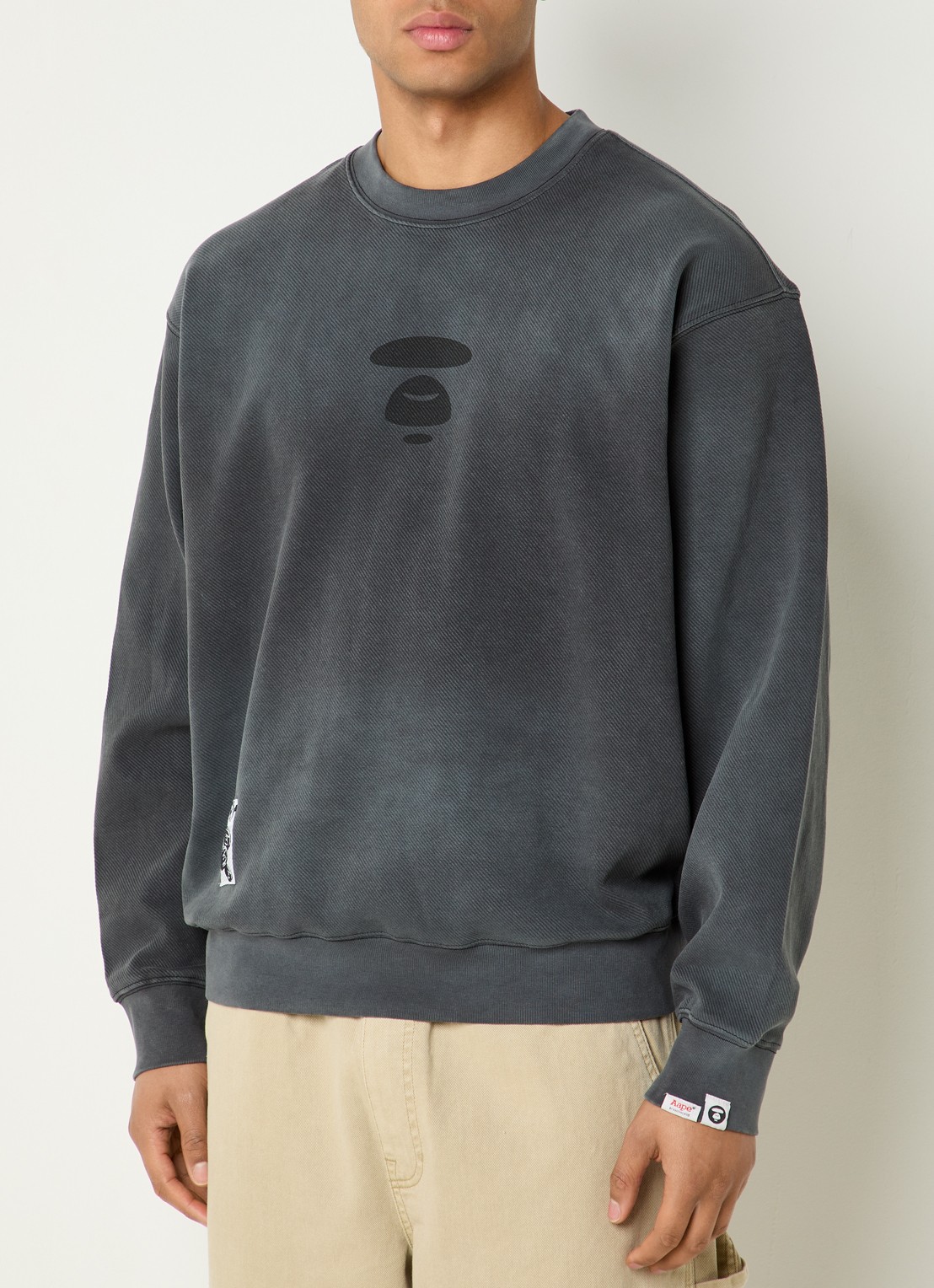 Aape Sweater met logo- en backprint - achterkant 2 donkergrijs