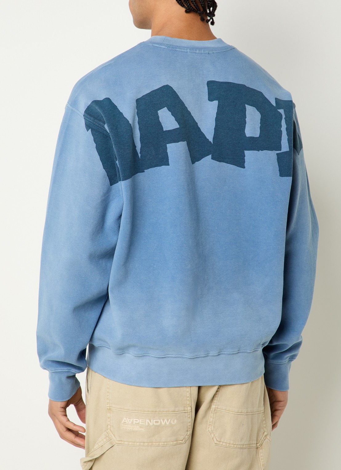 Aape Sweater met logo- en backprint - detail 2 indigo