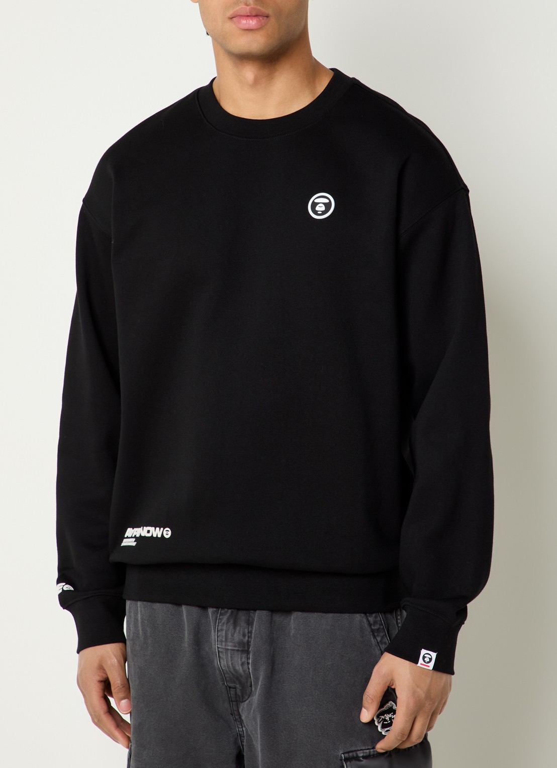 Aape Sweater met logo - detail 2 zwart