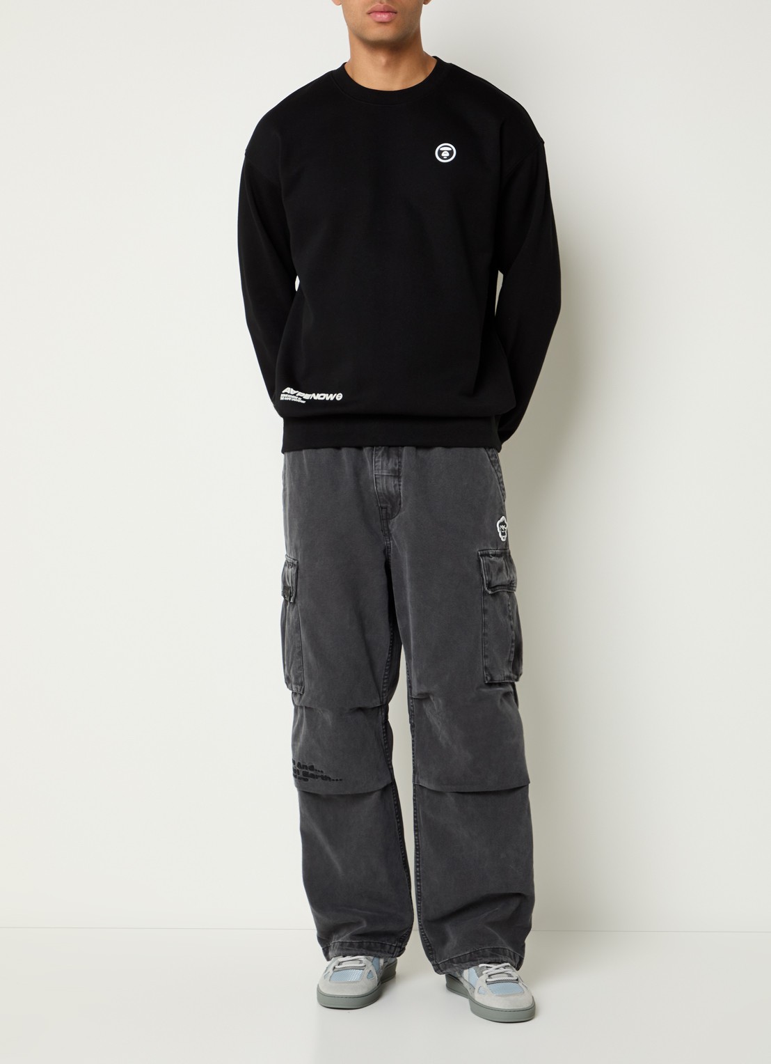 Aape Sweater met logo - voorkant 4 zwart