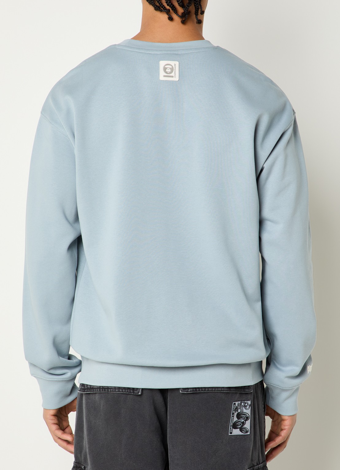 Aape Sweater met logo - achterkant 4 blauwgrijs