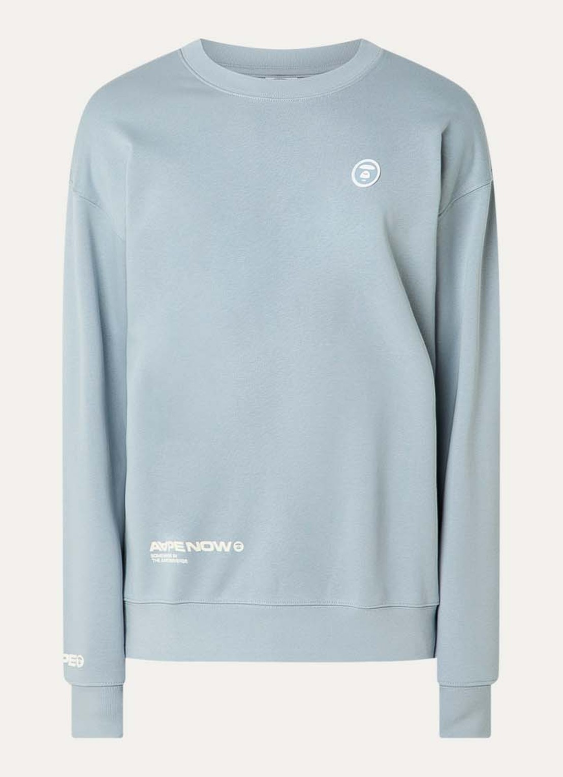Aape Sweater met logo - voorkant blauwgrijs
