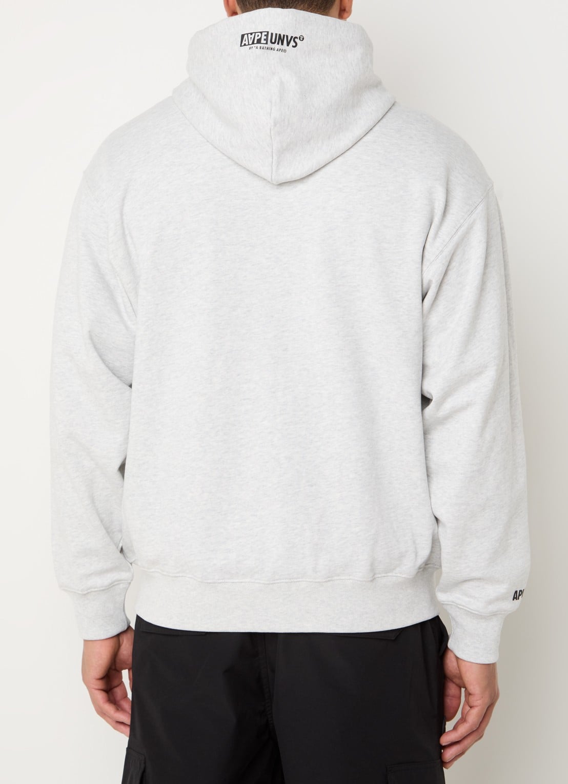 Aape Sweatvest met 3D logo en capuchon - achterkant grijsmele