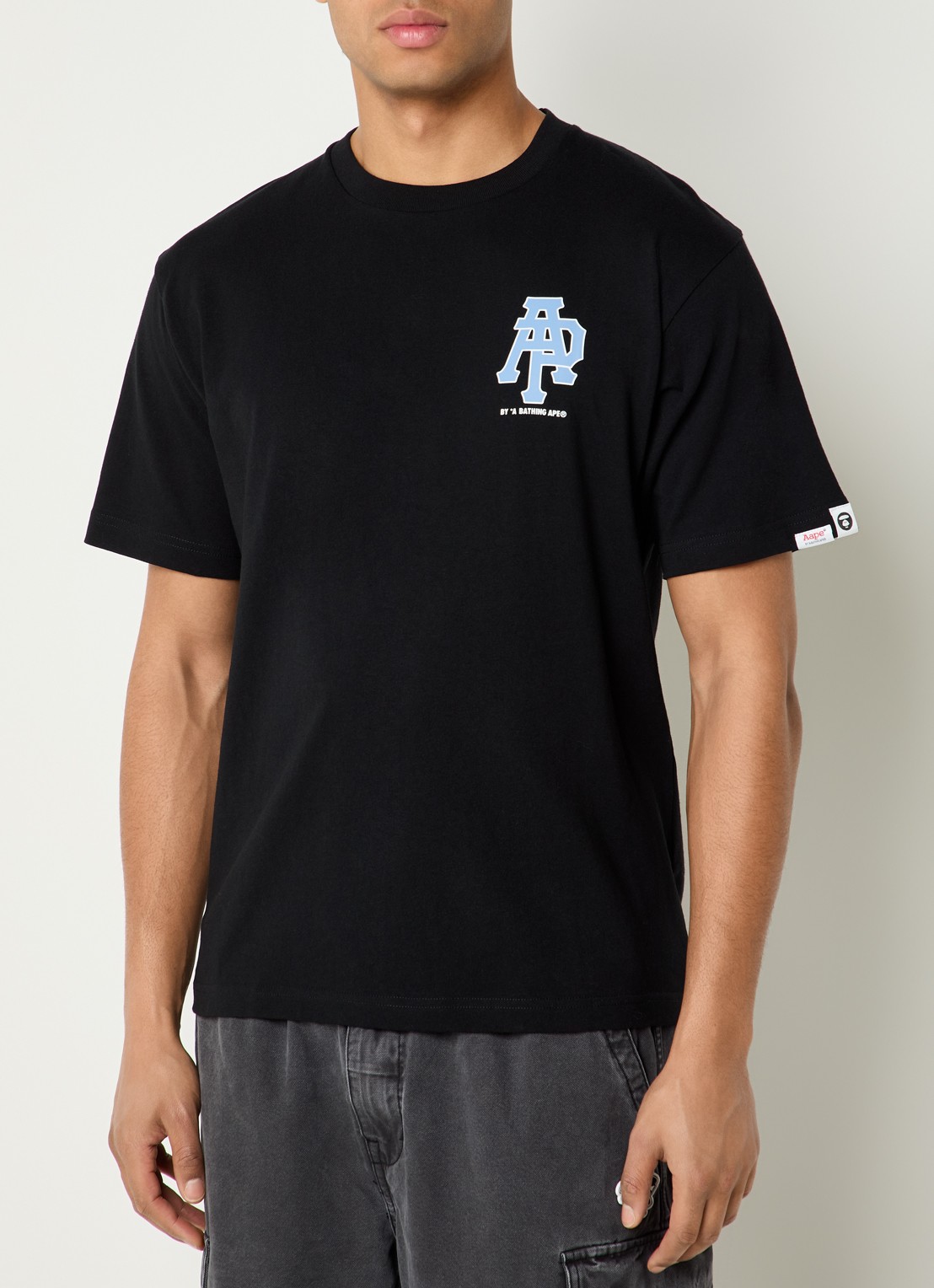 Aape T-shirt met logo- en backprint - achterkant zwart