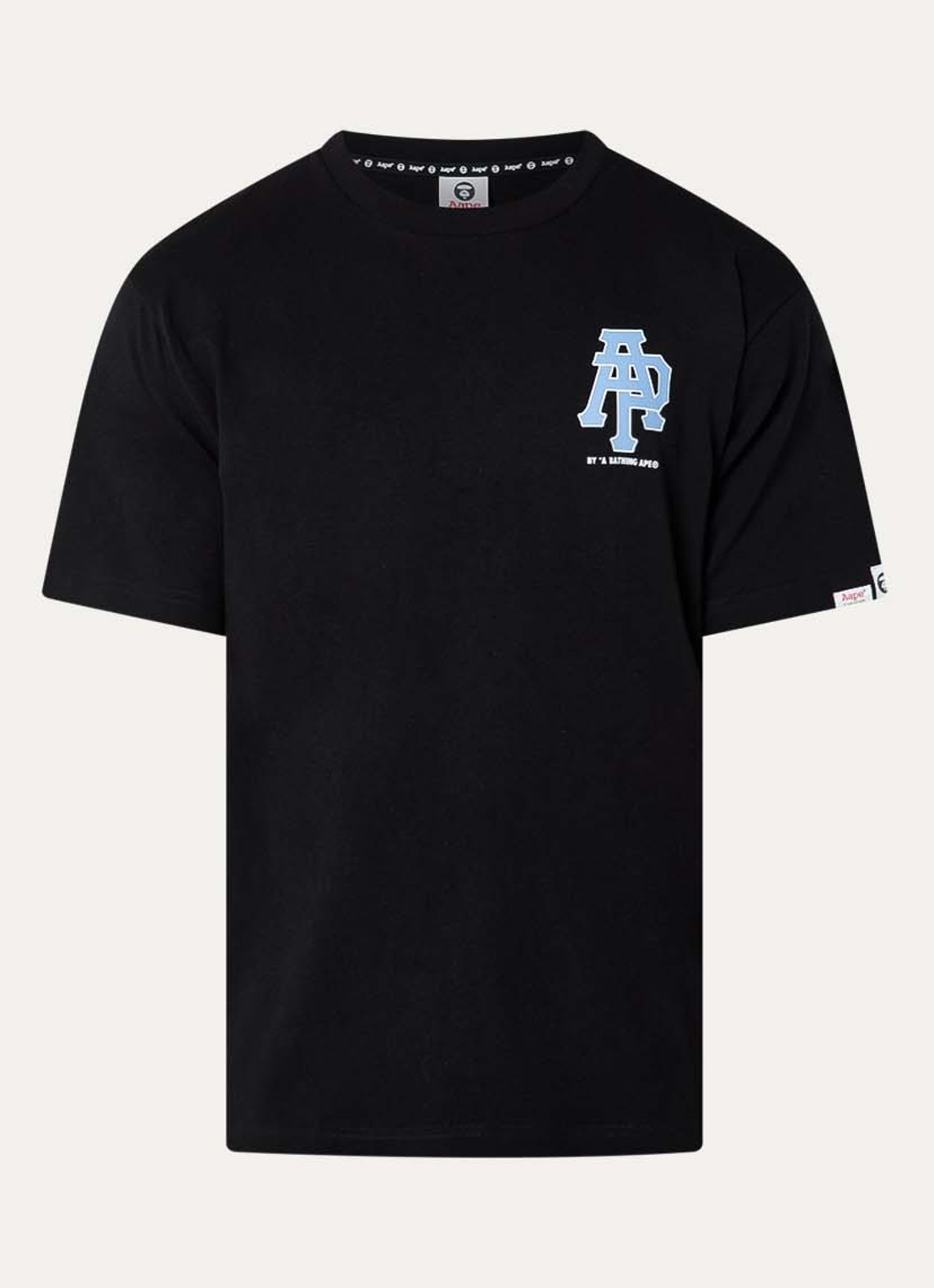 Aape T-shirt met logo- en backprint - voorkant 2 zwart